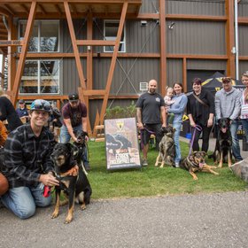 Ezra, pups and Poster