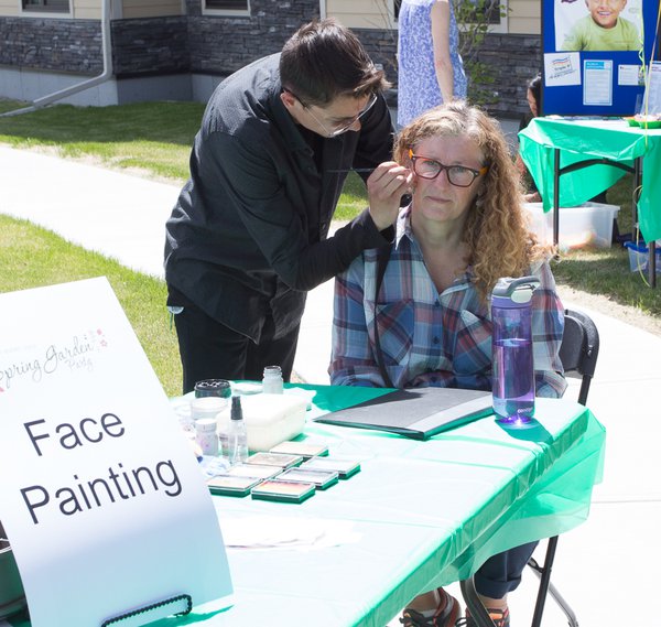 President getting face painted